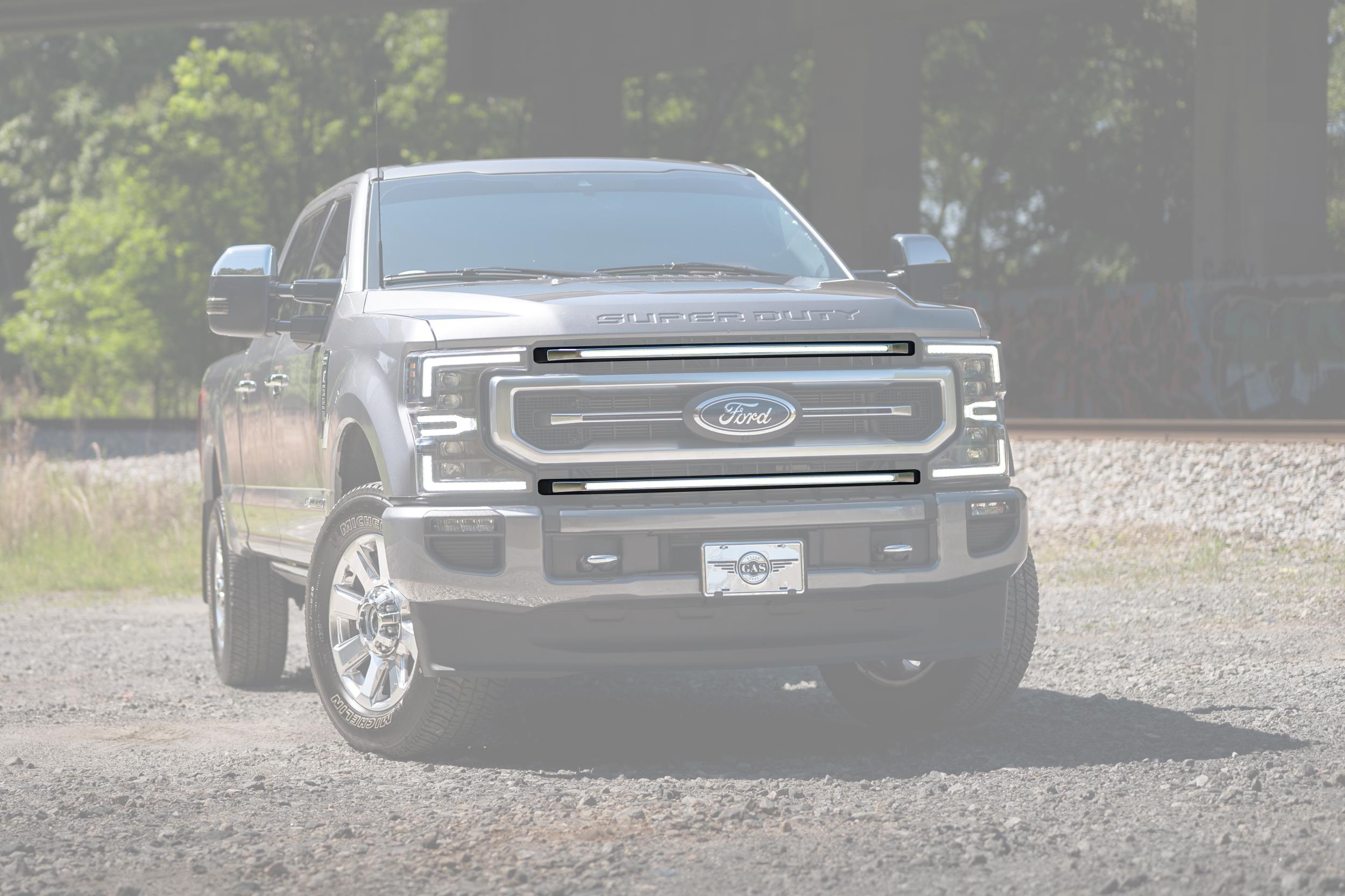 XBG LED DRL Grille Inserts: Ford Super Duty Platinum (20-22) (White)