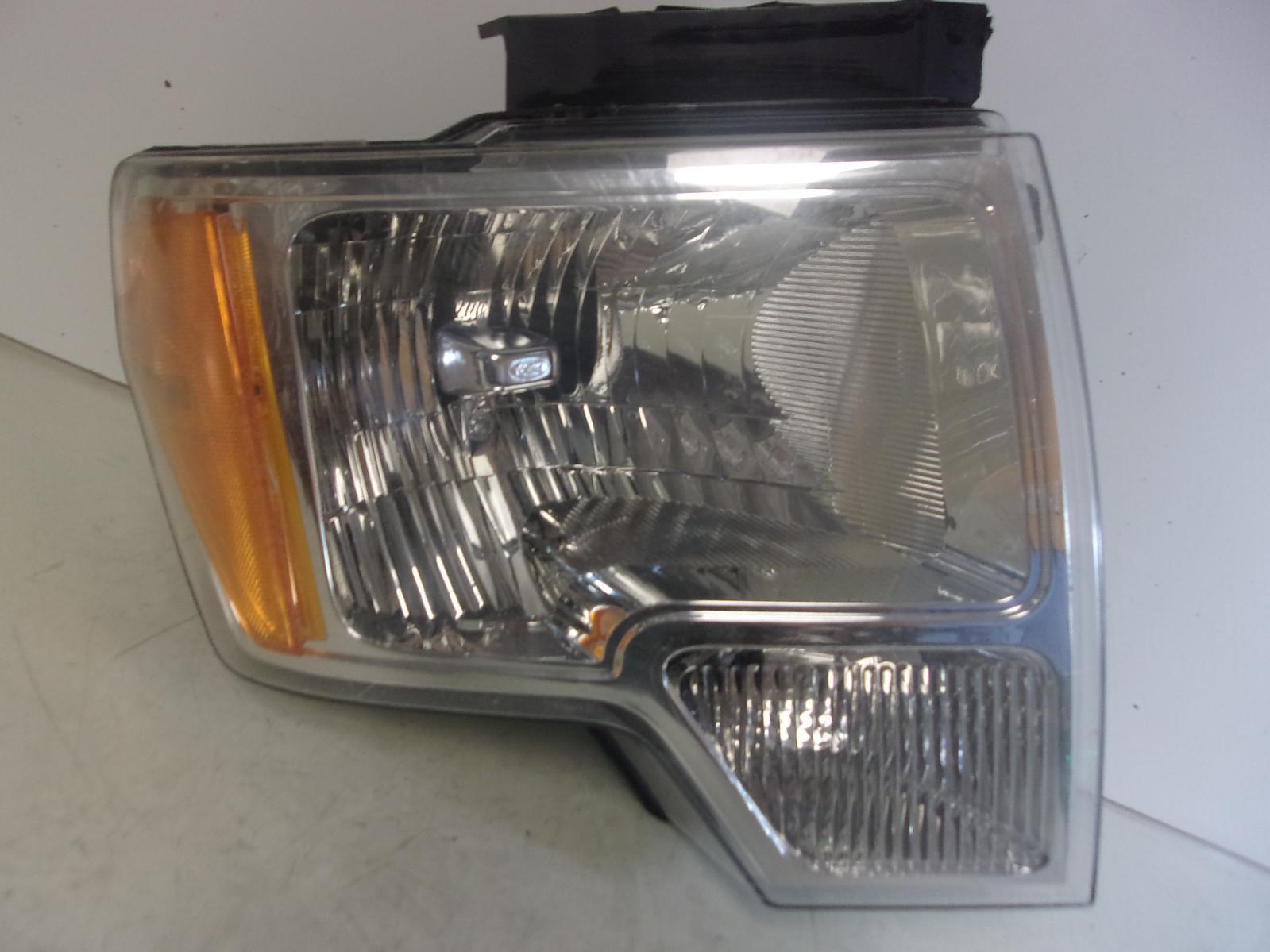 2009 - 2014  Ford F150 Passenger Rh Halogen Headlight W/ Bright Trim OEM