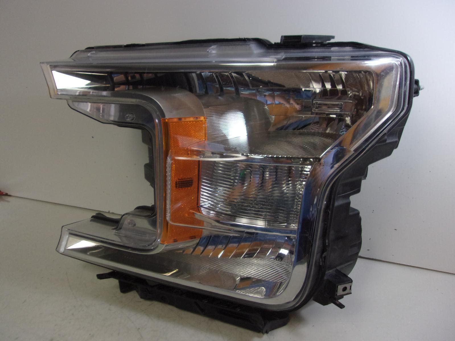 2018 2019 2020 Ford F150 Driver Lh Halogen Headlight W/ Bright Chrome Trim OEM - 0