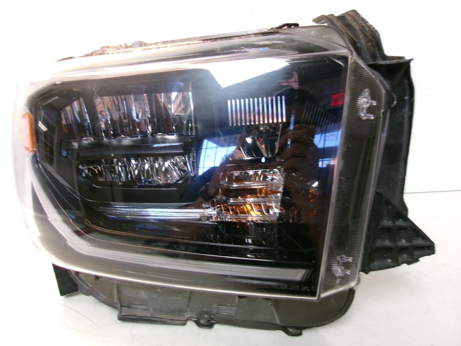 2020 2021 Toyota Tundra Passenger RH LED Headlight w/ Black Trim OEM