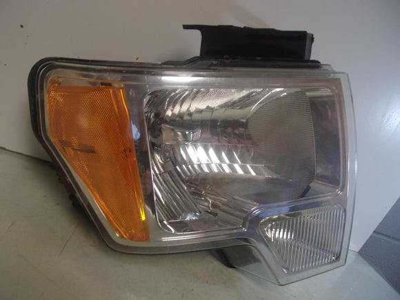 2009 - 2014  Ford F150 Passenger Rh Halogen Headlight W/ Bright Trim OEM