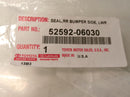 2018 - 2023 Toyota Camry Driver Lh Side Bumper Seal Part# 52592-06030-3