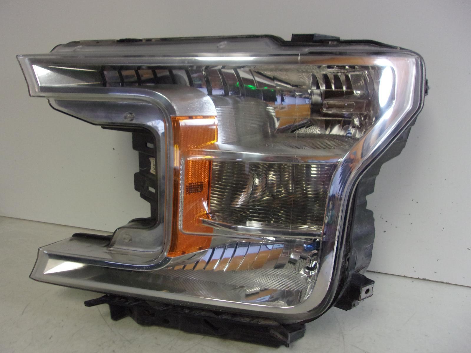 2018 2019 2020 Ford F150 Driver Lh Halogen Headlight W/ Bright Chrome Trim OEM - 0