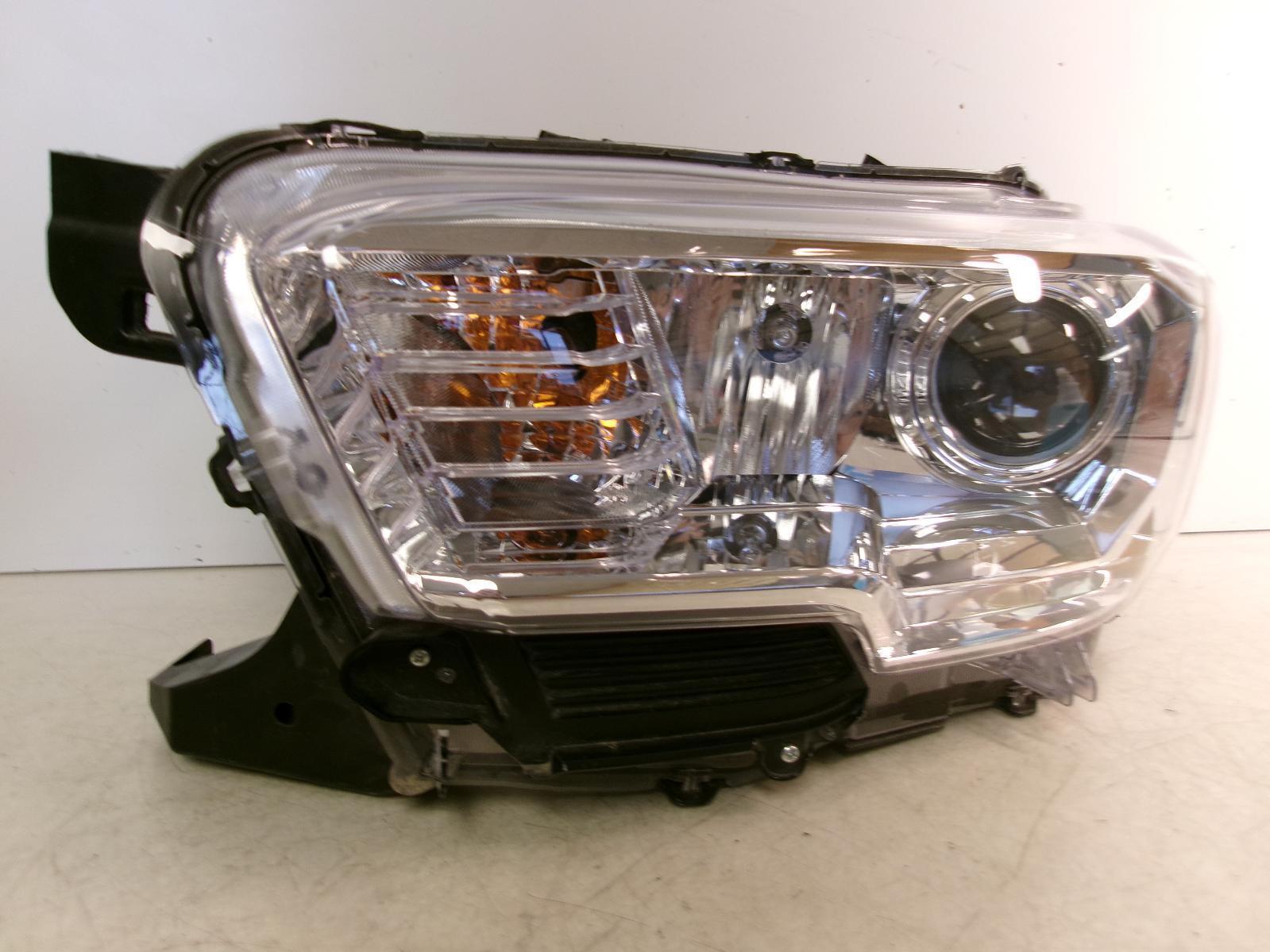 2016 2017 2018 2019 Toyota Tacoma Driver Lh Halogen Headlight W/ Black Trim OEM - 0