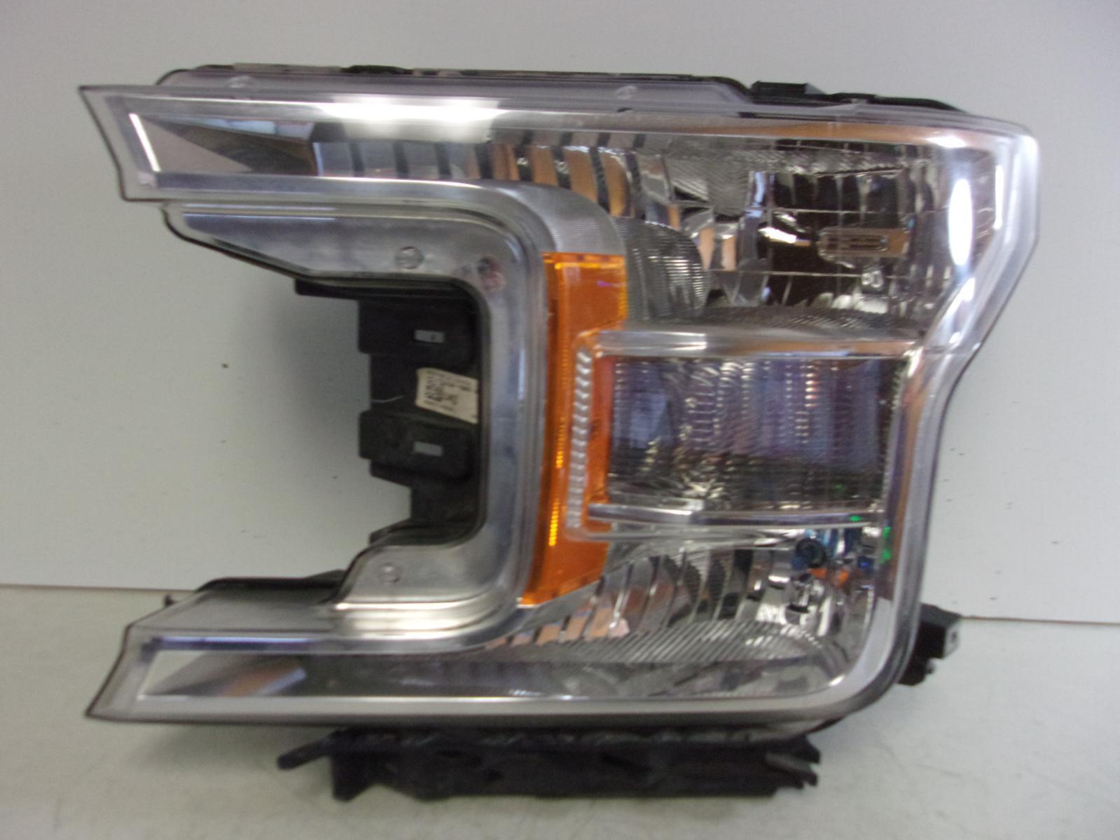 2018 2019 2020 Ford F150 Driver Lh Halogen Headlight W/ Bright Chrome Trim OEM