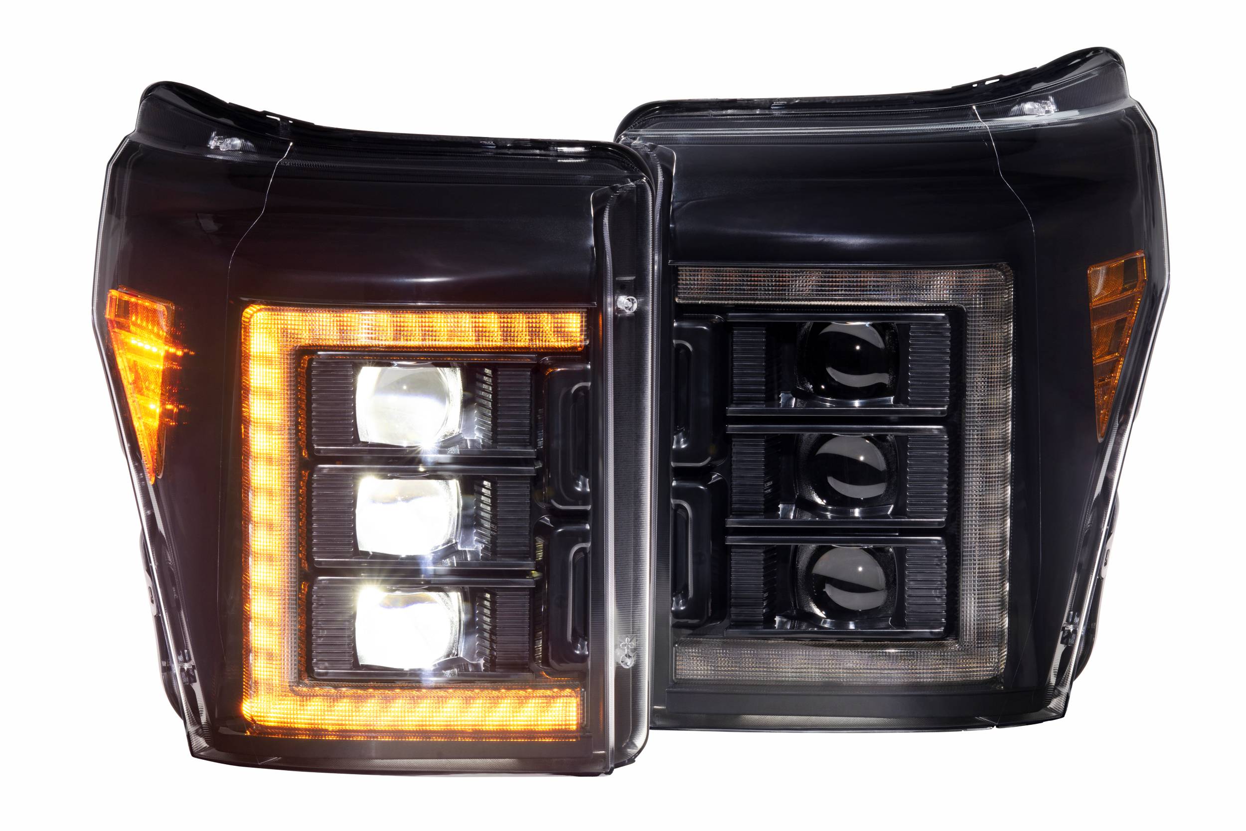 XB LED Headlights: Ford Super Duty (11-16) (Pair / Amber DRL)